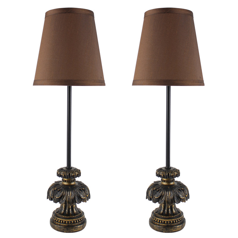 Bundy Resin Buffet Lamp, Burnt Gold/Chocolate