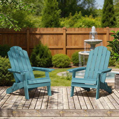 Chaise de patio surdimensionnée pliable en plastique Adirondack toutes saisons pour l'extérieur