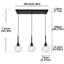 Luminaire suspendu pour îlot de cuisine 3 lumières avec globe d'eau martelé-784316788-784316791