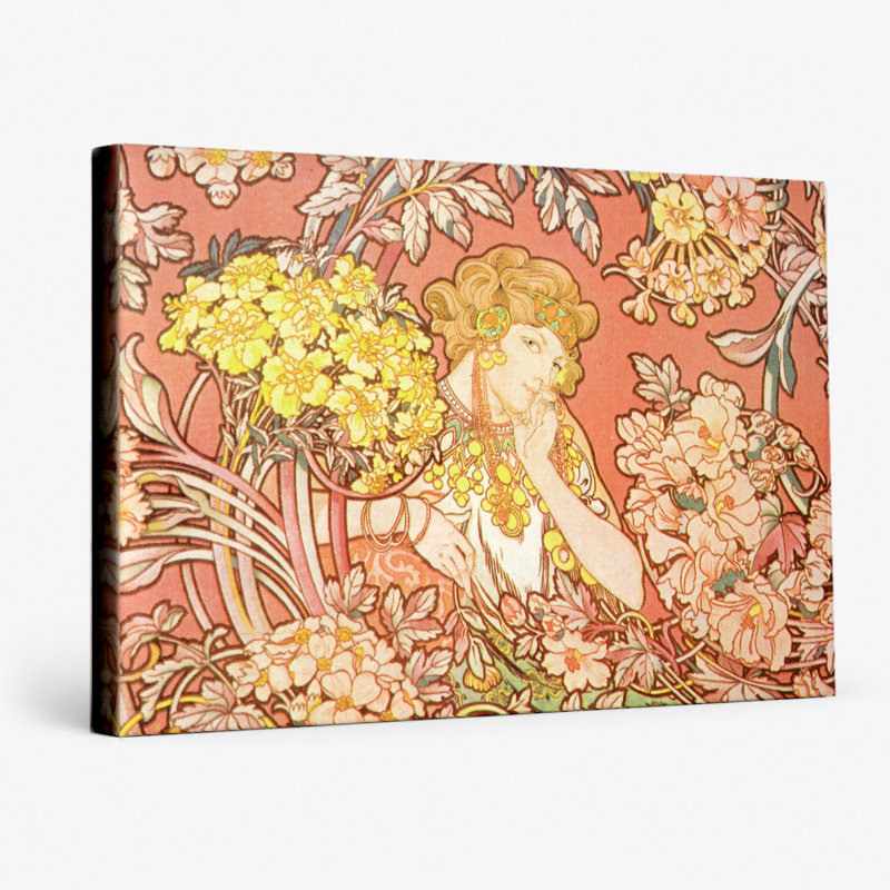 Primevère (1899) - Art mural sur toile Art Nouveau, H 20 po x l 24 po