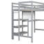 Lit mezzanine simple en bois avec bureau, tablettes et tableau d'écriture - Gris