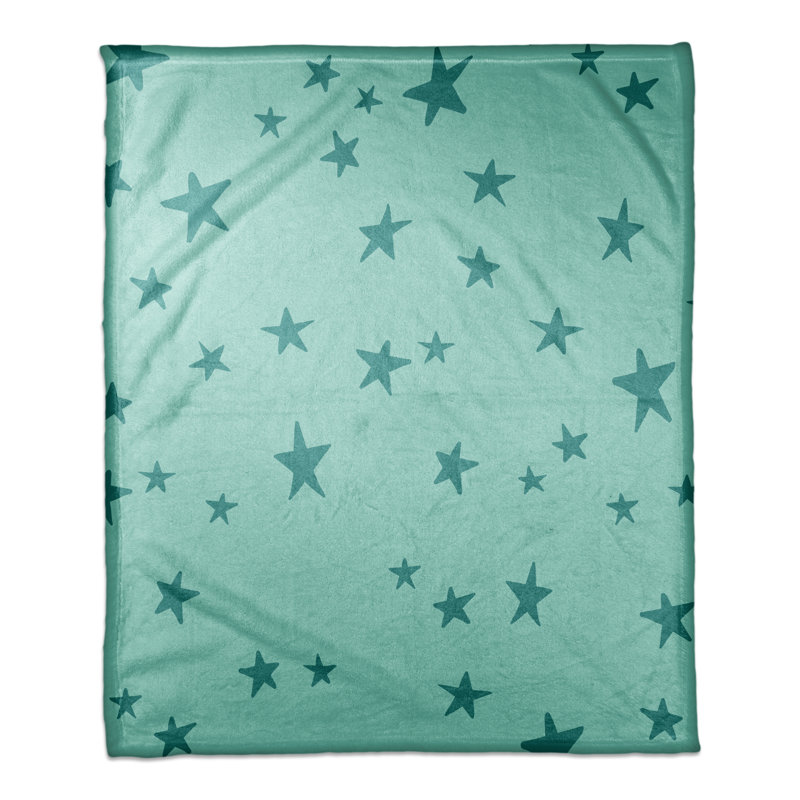 Jeté en molleton Stars Stars, Bleu sarcelle