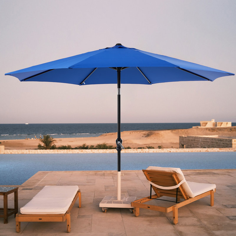 Parasol de marché inclinable 9 pi Senan, Bleu