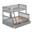 Convertible Wood Bunk Bed With Drawers Twin Over Full Detachable Bed Frame With Storage And Ladders-1781979916