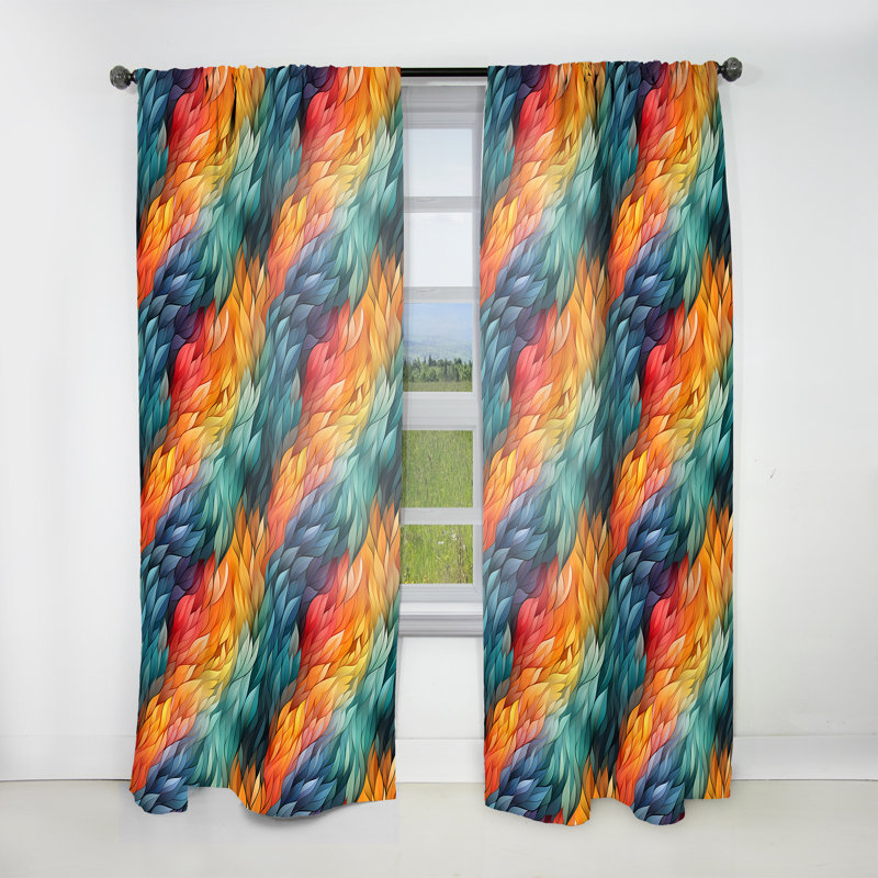 Multicolore mosaïque de verre I - Rideau moderne - Velours obscurcissant - 1 panneau, L 52 po x L 63 po
