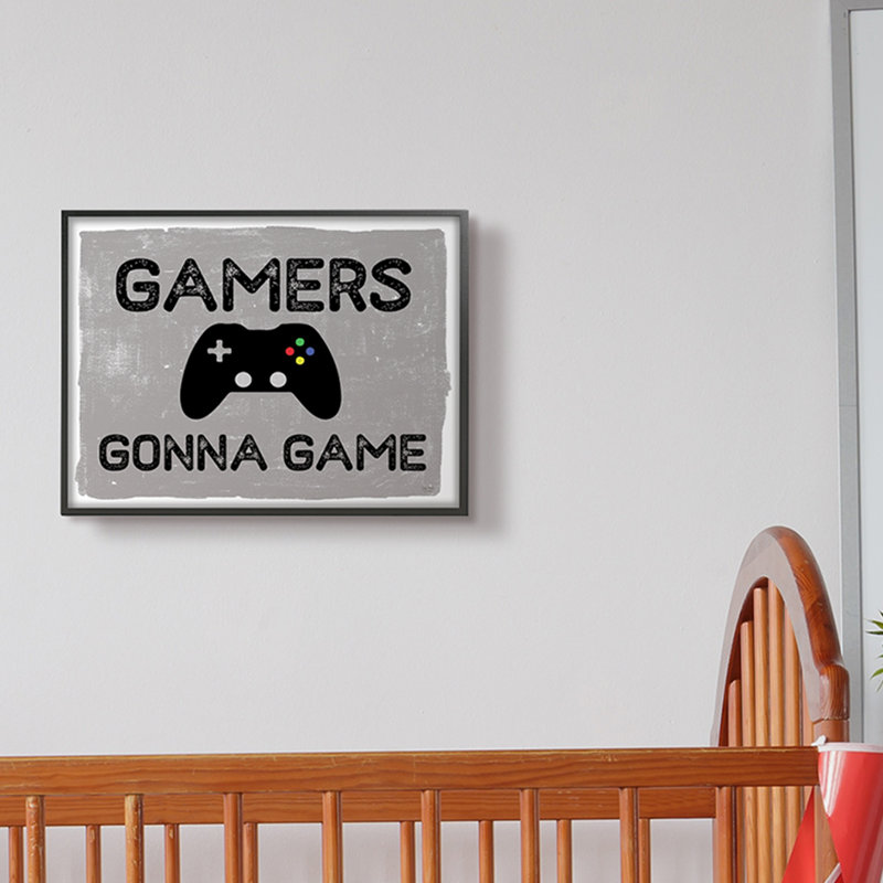 Moteurs de jeu Gamers Gonna, H 24 po x l 30 po x P 1,5 po, Giclée encadrée noir minuit