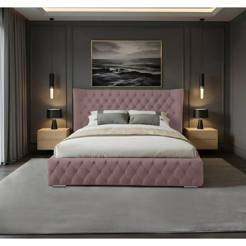 Achilleas Upholstered Bed, Lilac, Single (3')
