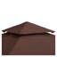 Toit de rechange pour gazebo Outsunny 3 m x 3 m, 2 niveaux, ventilé et résistant aux UV, compatible avec les modèles 01-0153 et 100100-076, couleur café.