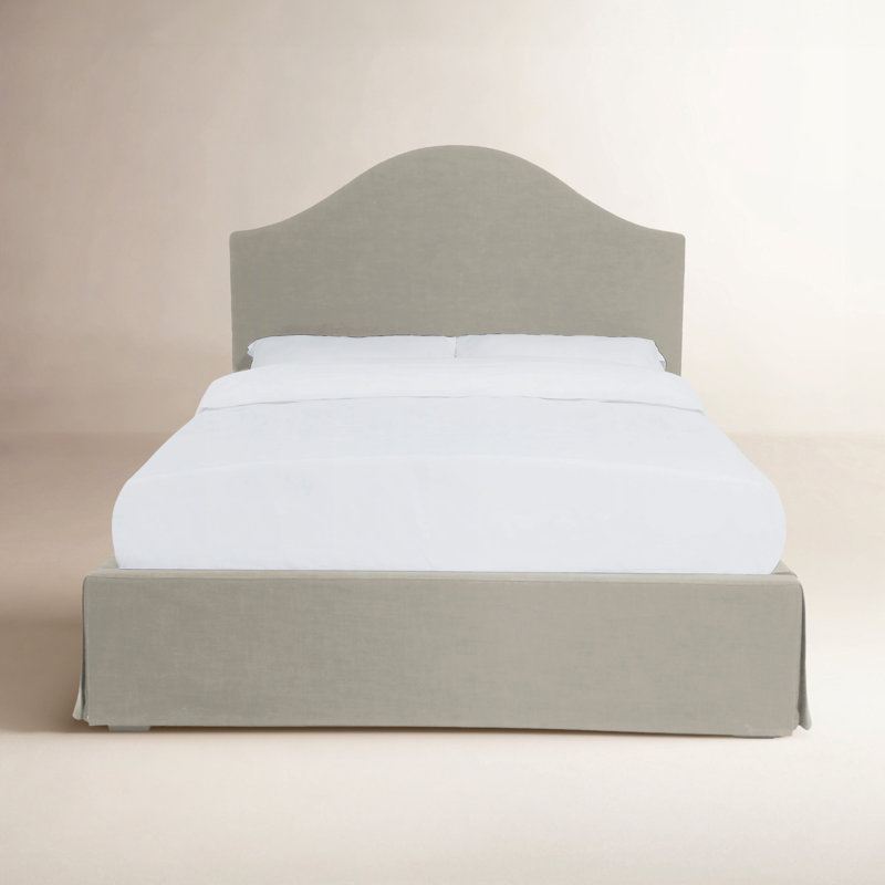 Lit plateforme tapissier Samantha, Crème, Roi