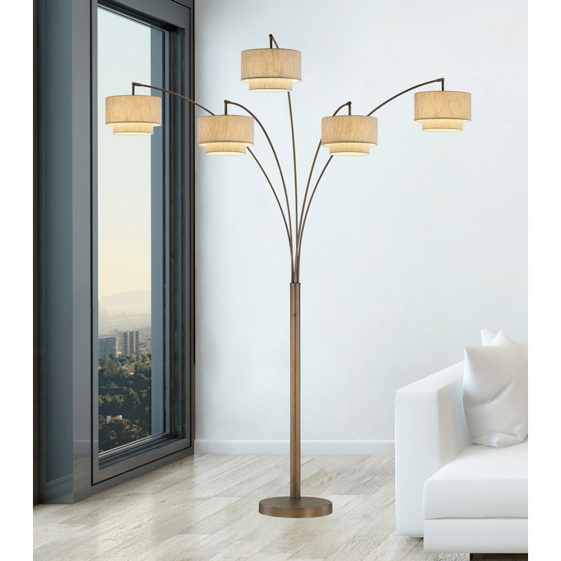  Lampe sur pied à branches 81 ", Brun clair, Bronze antique