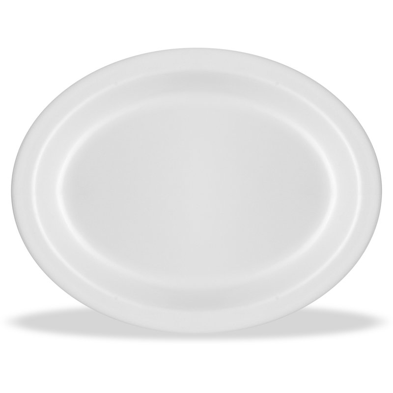 Plateau ovale en mélamine Asso, Blanc, H 1,19 po x l 8,97 po x P 12 po