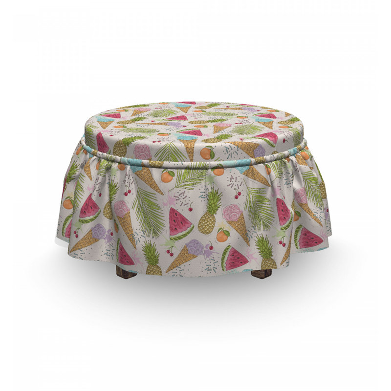 Housse pour repose-pieds ice crèmes et fruits