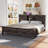 Farmhouse Bed Frame With Charging Station And Storage Cabinets-114584120-114584119