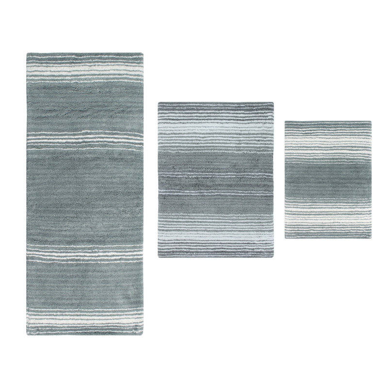 Alamanno 3 Piece Bath Rug Set, Gray