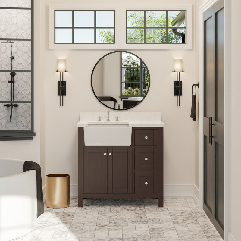 Ensemble de meuble-lavabo simple 36 po, Chocolat