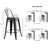 24"Metal Barstool,Country Rustic Style With Back, Kitchen Counter Bar Stool, Lightweight & Sturdy Build, Set Of 4