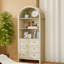 Armoire de cuisine 70,2 "arquée avec tablettes réglables et 3 tiroirs