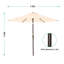 Patio Umbrella Outdoor Table Market Umbrella with Push Button Tilt & Crank