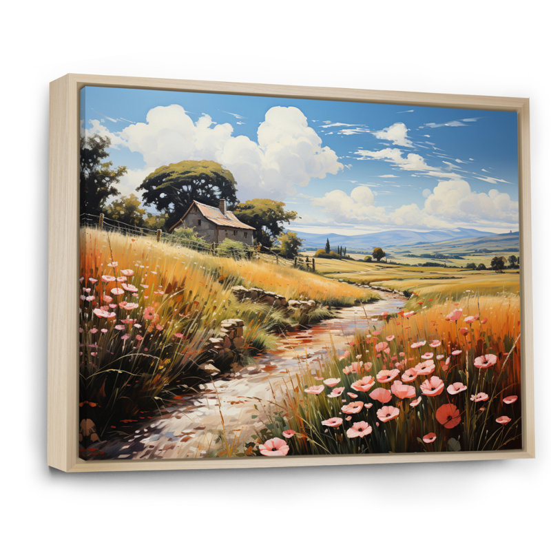 Benkley Farm Fauvist Fields I - Print, Cadre naturel flottant, H 30 po x l 40 po x P 1,5 po