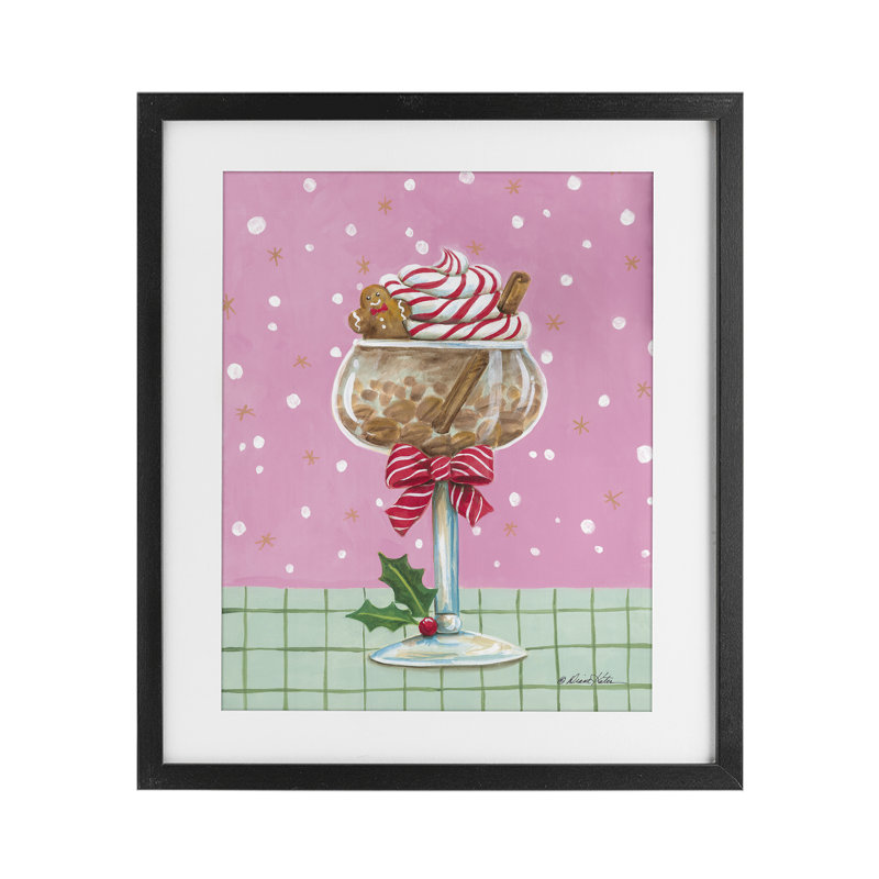 «Festive Gingerbread Cocktail», reproduction d'art sous verre, conception de Diane Kater, H 16 po x l 13 po