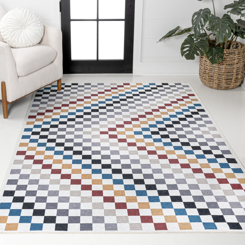 Tapis multicolore lavable Mariquilla, Rectangle 5 pi 3 po x 7 pi 7 po