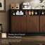 Buffet de 58 po avec rangement, armoire à café cannelée, armoire de rangement Credenza, console décorative avec lumière DEL et prise de courant, tablette réglable pour le salon de la cuisine-133987994