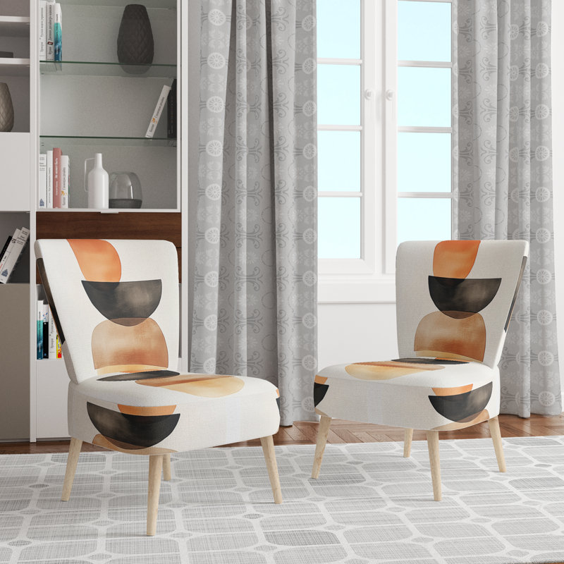 Chaise rembourrée Abstract Minimalisme - Chaise d'appoint Earthtone Balance Forms I, Side Chair Armless