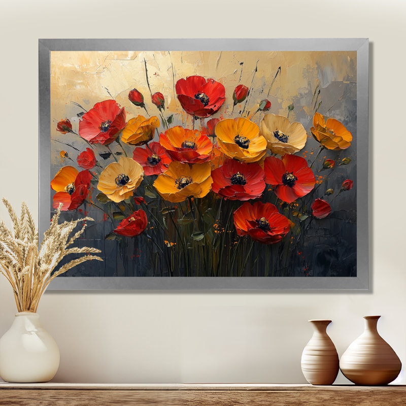 Décoration murale coucher de soleil rose dans le vent II - Roses, H 34 po x l 44 po, Reproduction encadrée d'une seule photo