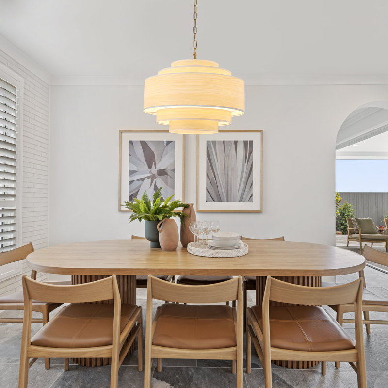 4-Light 20 Inch Classic Boho Dimmable Tiered Drum Chandelier For Kitchen Living Dining Room