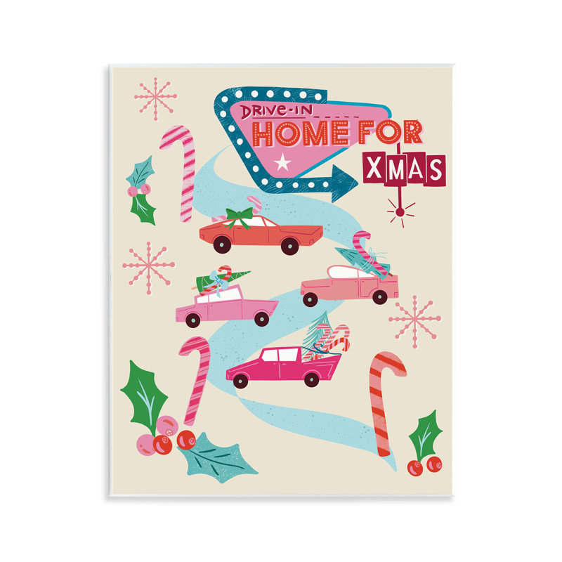 «Drive-In Christmas Fun Wall Art» par Jo Reid