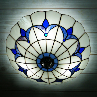 3-Light Tiffany Ceiling Light 15.7"