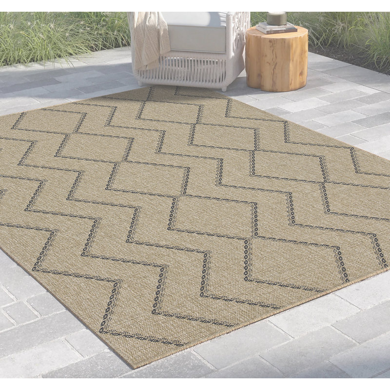 Earth Black Indoor/Outdoor Area Rug, Rectangle 7'10" x 10'3"