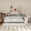 Lit de jour en bois avec tablettes de rangement, lit multifonctionnel avec lit gigogne et bureau d'étude-894267285-894267286