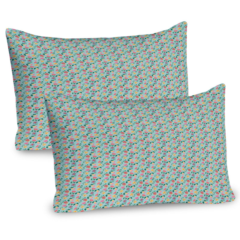 Ensemble de 2 taies décoratives à motif floral Ambesonne, vert menthe, multicolore, H 20 po x l 26 po