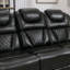 Fauteuil inclinable manuel de cinéma maison avec console centrale et bande lumineuse à DEL pour le salon-502993414