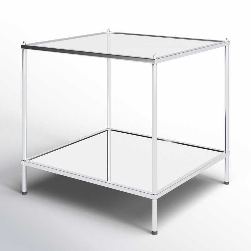 Gosport Glass Top End Table, Chrome