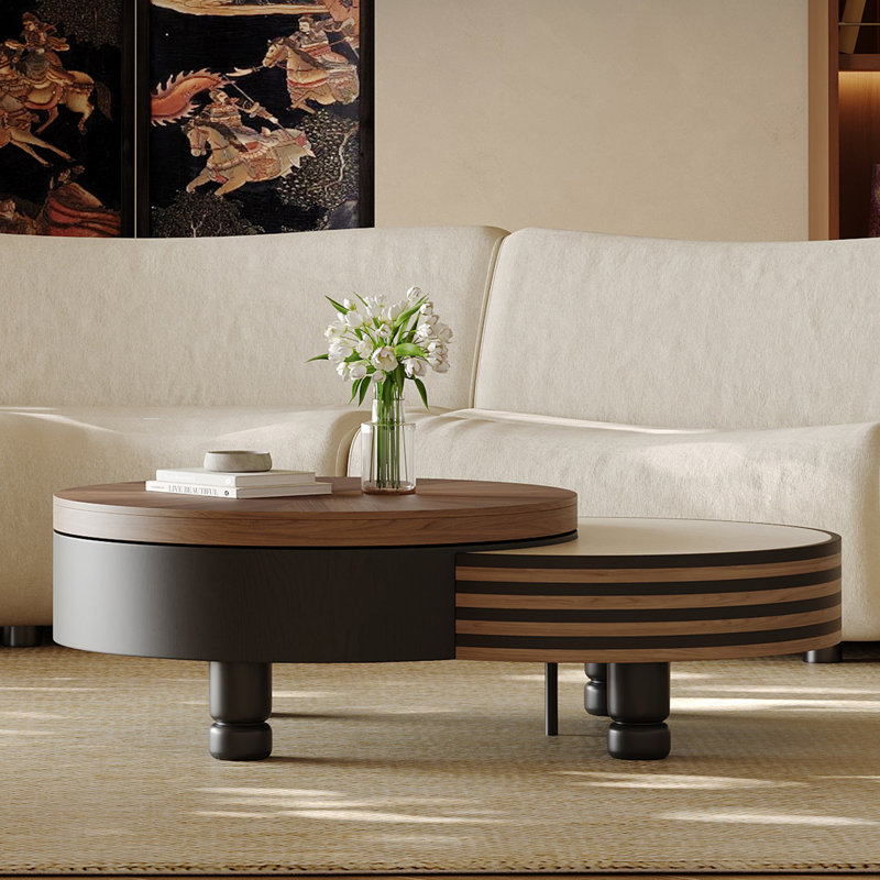 Table basse créative de style français, Beige / Black