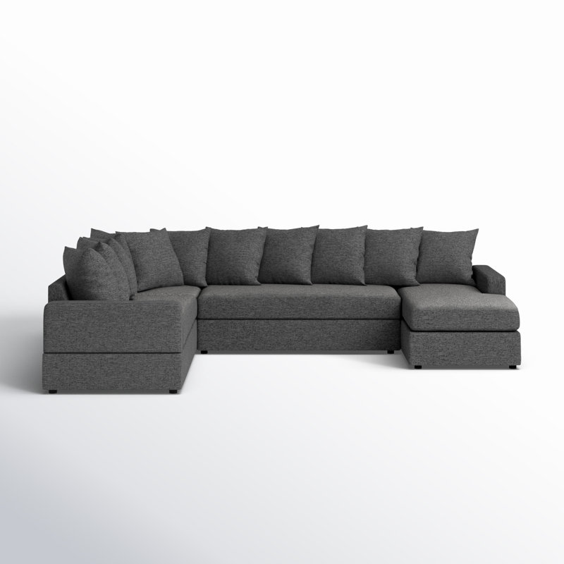 Canapé modulaire Bernathe, Mélange de lin gris