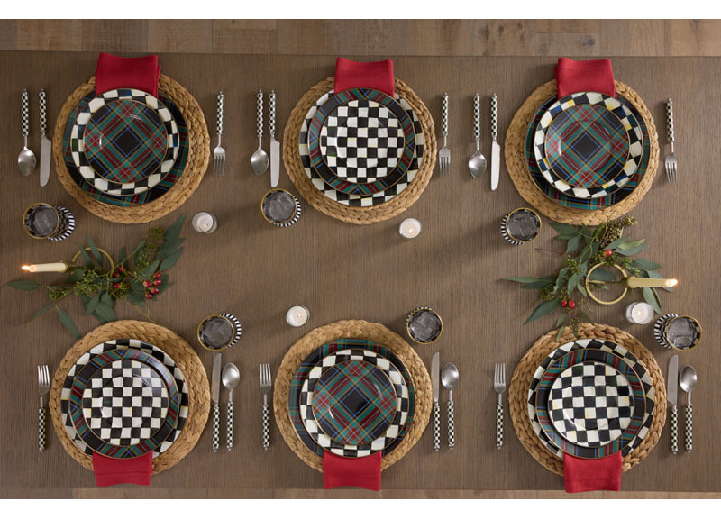 Tartan Black Salad/Dessert Plate