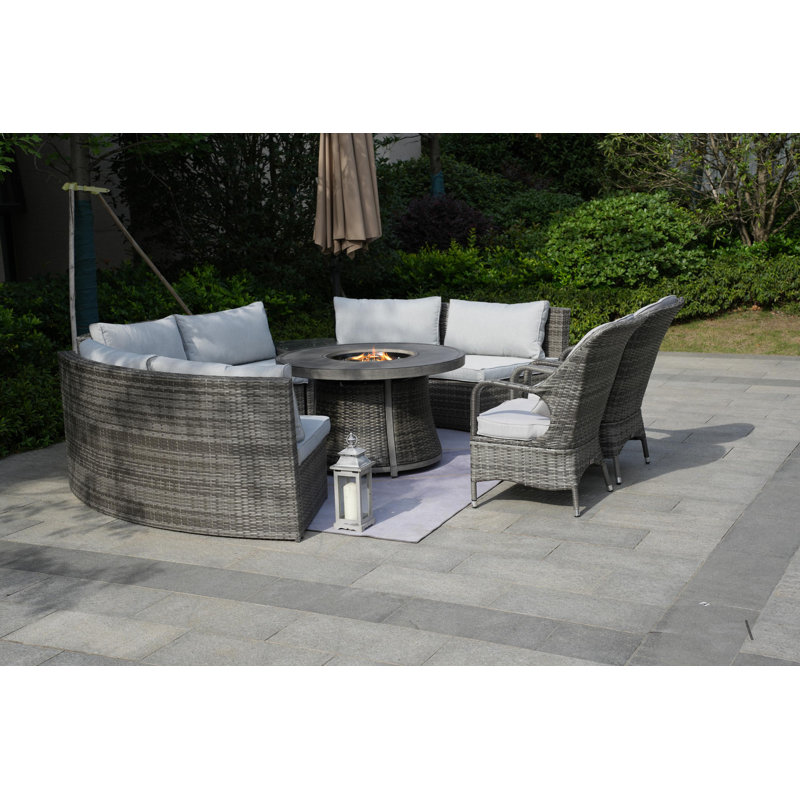 Areefa 8 - Person Patio Conversation Set with Cushions