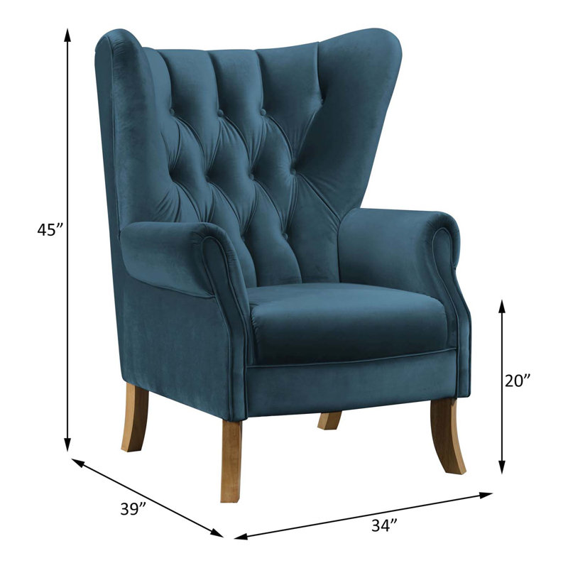 Chaise d'appoint Adonis, velours bleu azur, Bleu