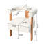 Chaise d'appoint blanche en velours avec accoudoirs, accoudoirs durables de style Mid-Century