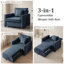 Fauteuil d'appoint convertible 3 en 1, fauteuil-lit multifonctionnel pour petits espaces-130168107