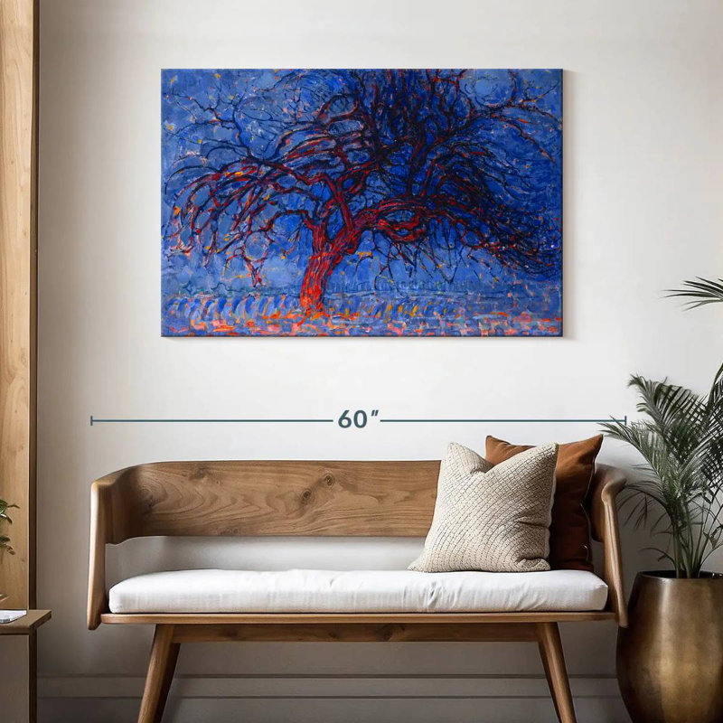 Harnek Avond le soir, l'arbre rouge, H 30 po x l 45 po