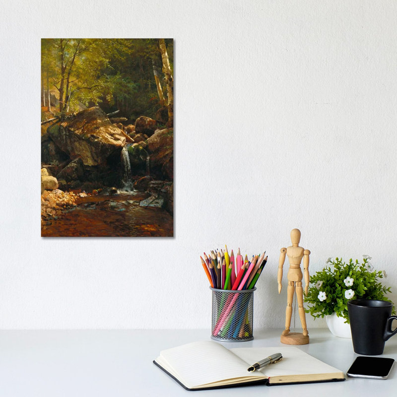 Thompson, cascade, montagnes blanches - Giclée sur toile tendue avec châssis