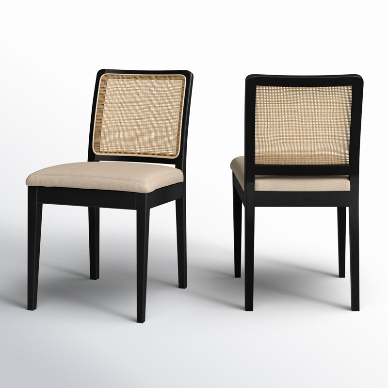 Chaise d'appoint rembourrée en coton Torrian, Noir