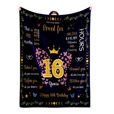 Doux cadeaux pour, cadeaux d'anniversaire, couverture, doux seize cadeaux pour, décorations d'anniversaire Il est également livré avec un sac en toile sur le thème de l'anniversaire
