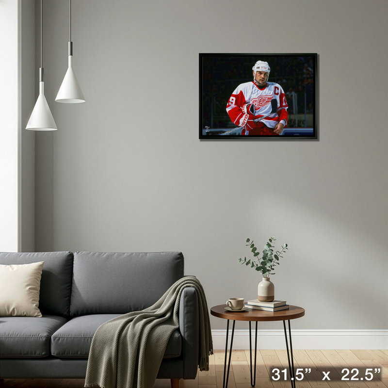 Steve Yzerman 20 x 29, toile tendue avec ailes rouges - H