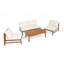 Ensemble de conversation d'extérieur en bois d'acacia 4 pièces avec coussins Lona