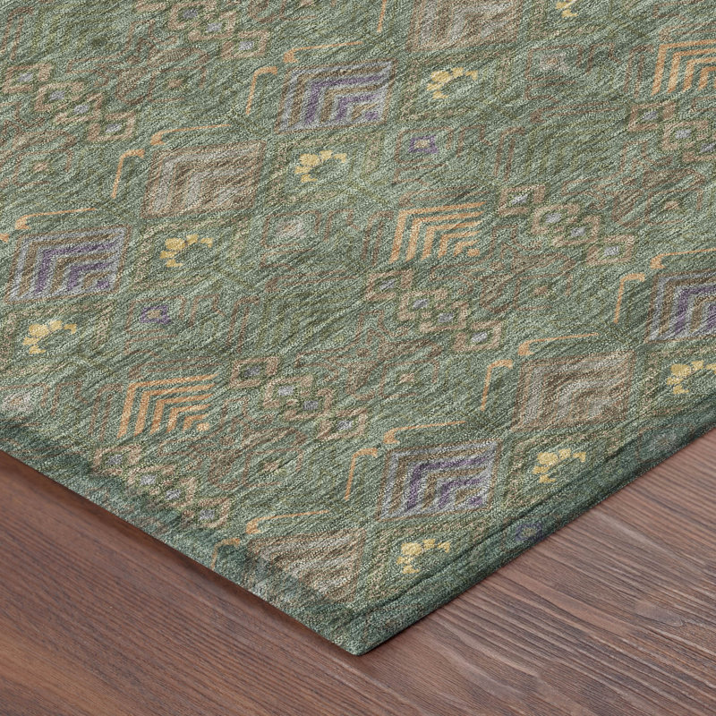 Tapis intérieur / extérieur lavable à la machine Chantille ACN2487, Basilic, 3 pi x 5 pi